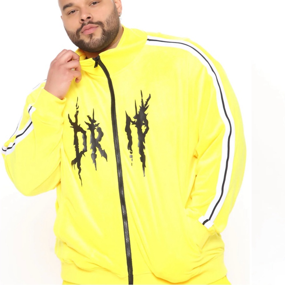 Men’s Black and Yellow Drip Jacket